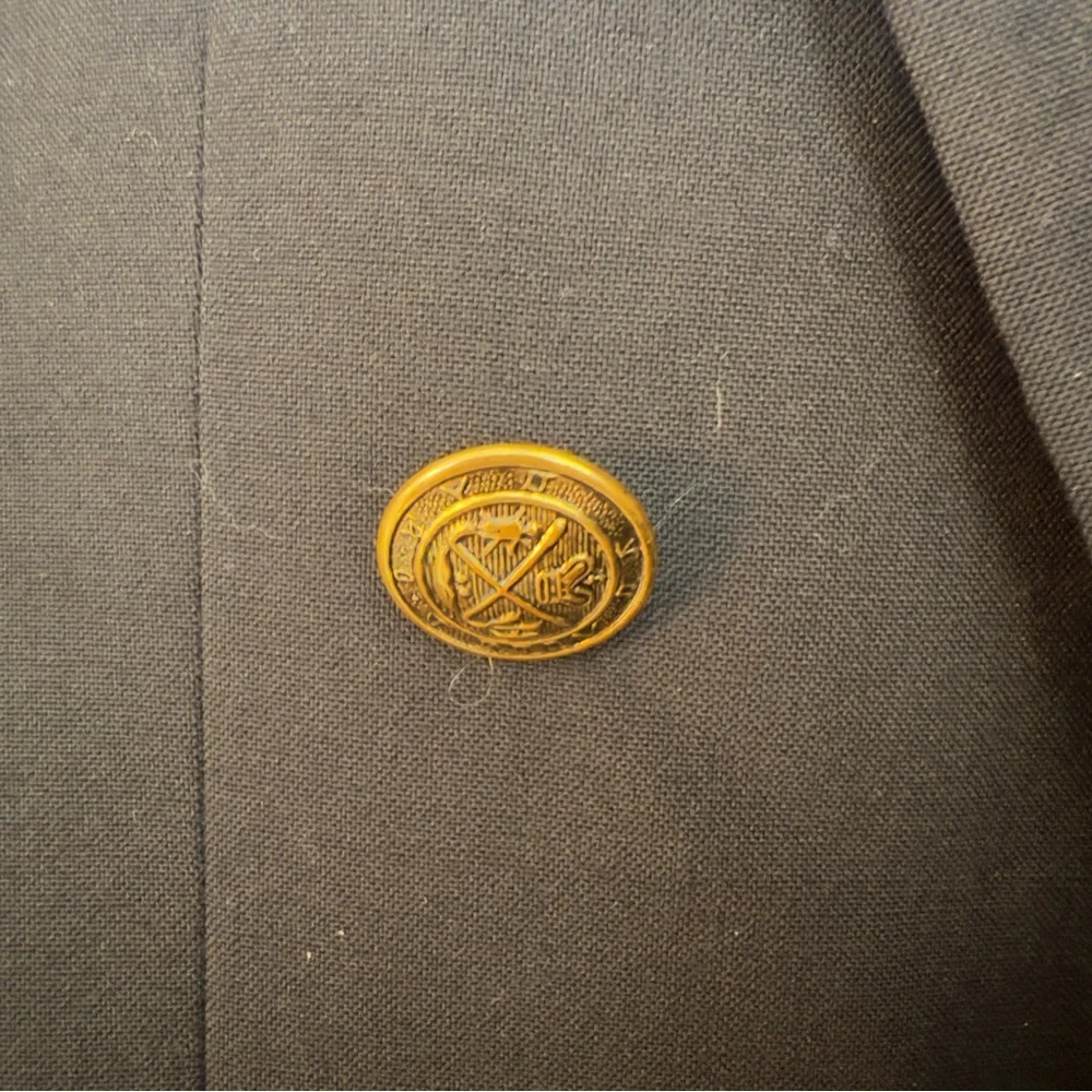 Vintage Perry Ellis Double-Breasted Navy Blazer 40R - Picture 2 of 9